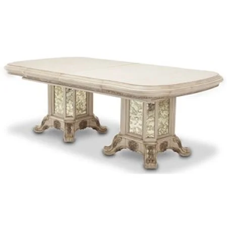 Traditional Rectangular Dining Table with 2 Leaves